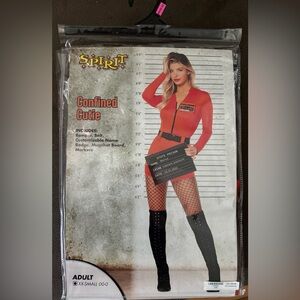 New, never worn Spirit Halloween Confined Cutie Costume with accessories, XXS